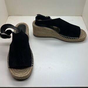 Rag & Bone Black Leather Slingback Espadrilles Sandals Shoes 36-1/2 6.5